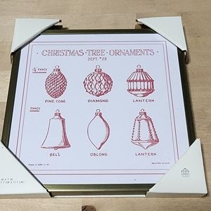 Hearth & Hand “Christmas Tree ornaments” brass frame wall decor